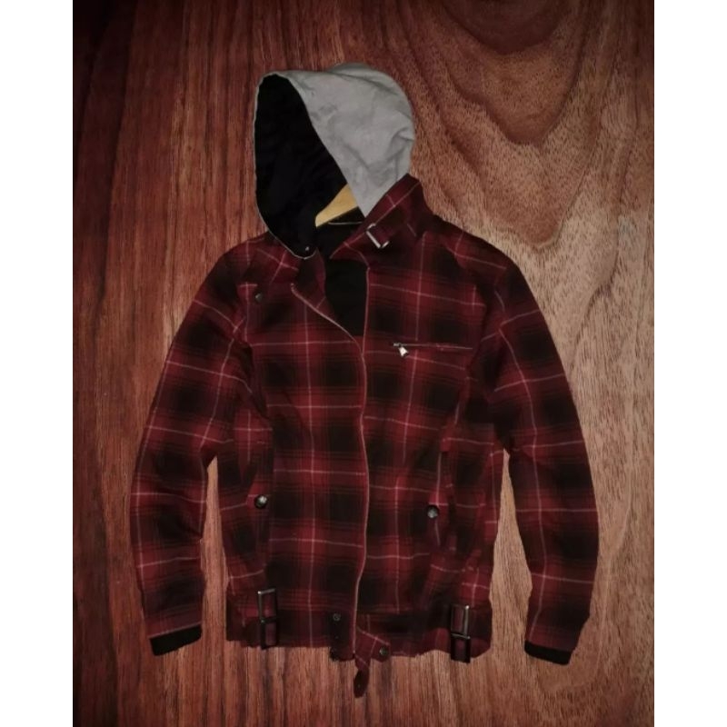 Jual jaket rider biker double hoodee second preloved | Shopee Indonesia