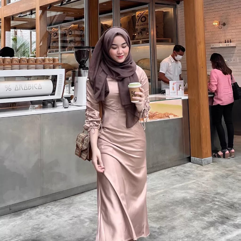 Jual Dress Darla Silk Satin Dress” Kondangan Simple Elegan “dress