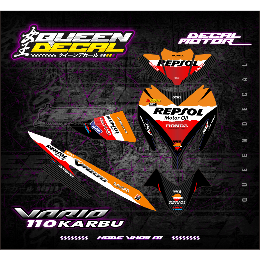 Jual Sticker Decal Full Body Vario 110 Lama -Sticker Motor Repsol - VK ...