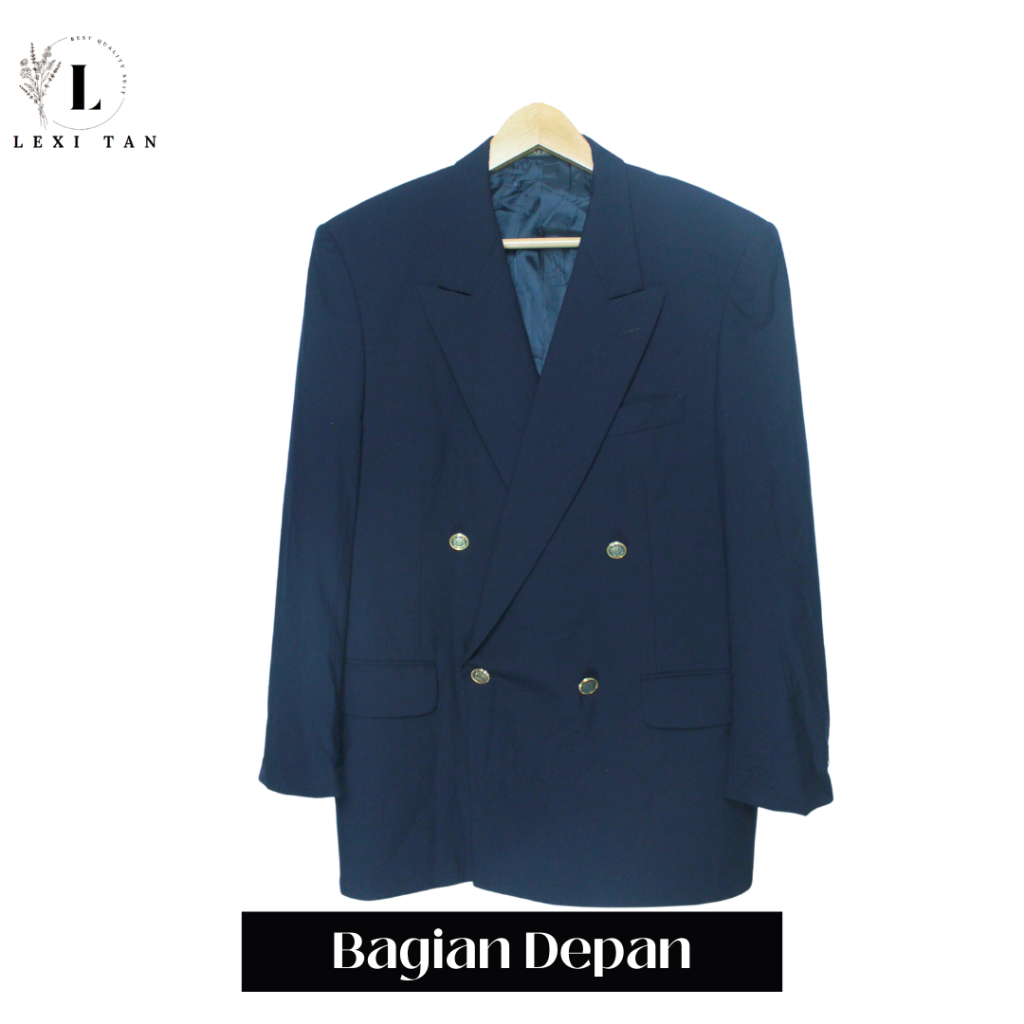 Jual Jas / Blazer Pria Warna Navy Double Breasted (XL) | Shopee Indonesia