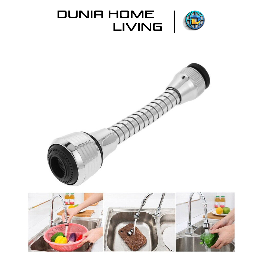 Jual Dunia Home Living Kepala Kran Air Turbo Flex Faucet 360 Sprayer Extend Sambungan Keran 8778