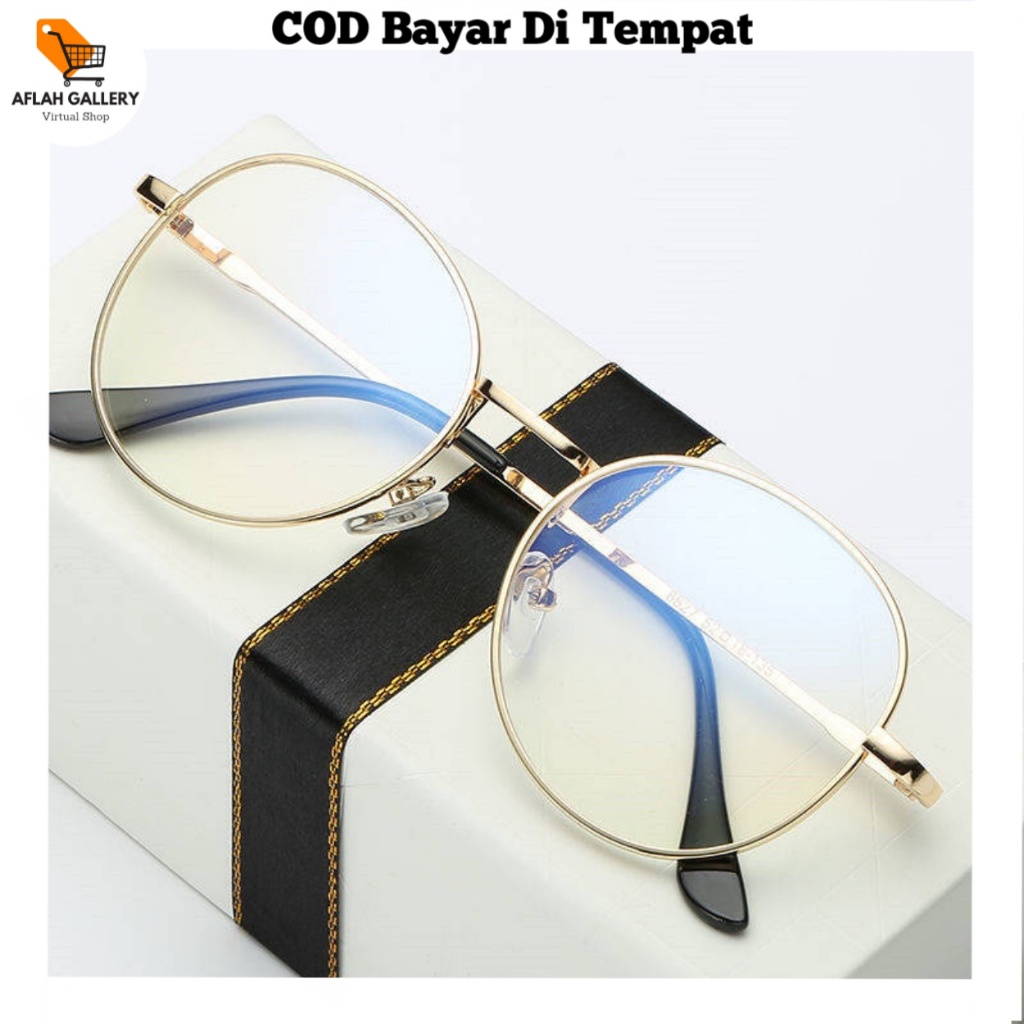 Jual AG Kacamata Oval Wanita Lensa Rangka Transparan Retro Vintage ...