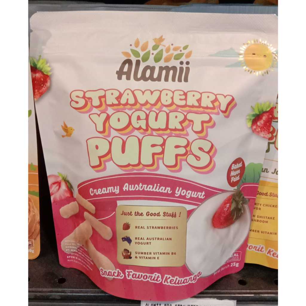 Jual ALAMII STRAWBERRY YOGURT PUFFS CREAMY AUSTRALIAN YOGURT 25g ...