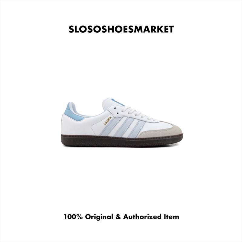 Jual Adidas Samba OG White Halo Blue - 100% Original / RESMI | Shopee ...