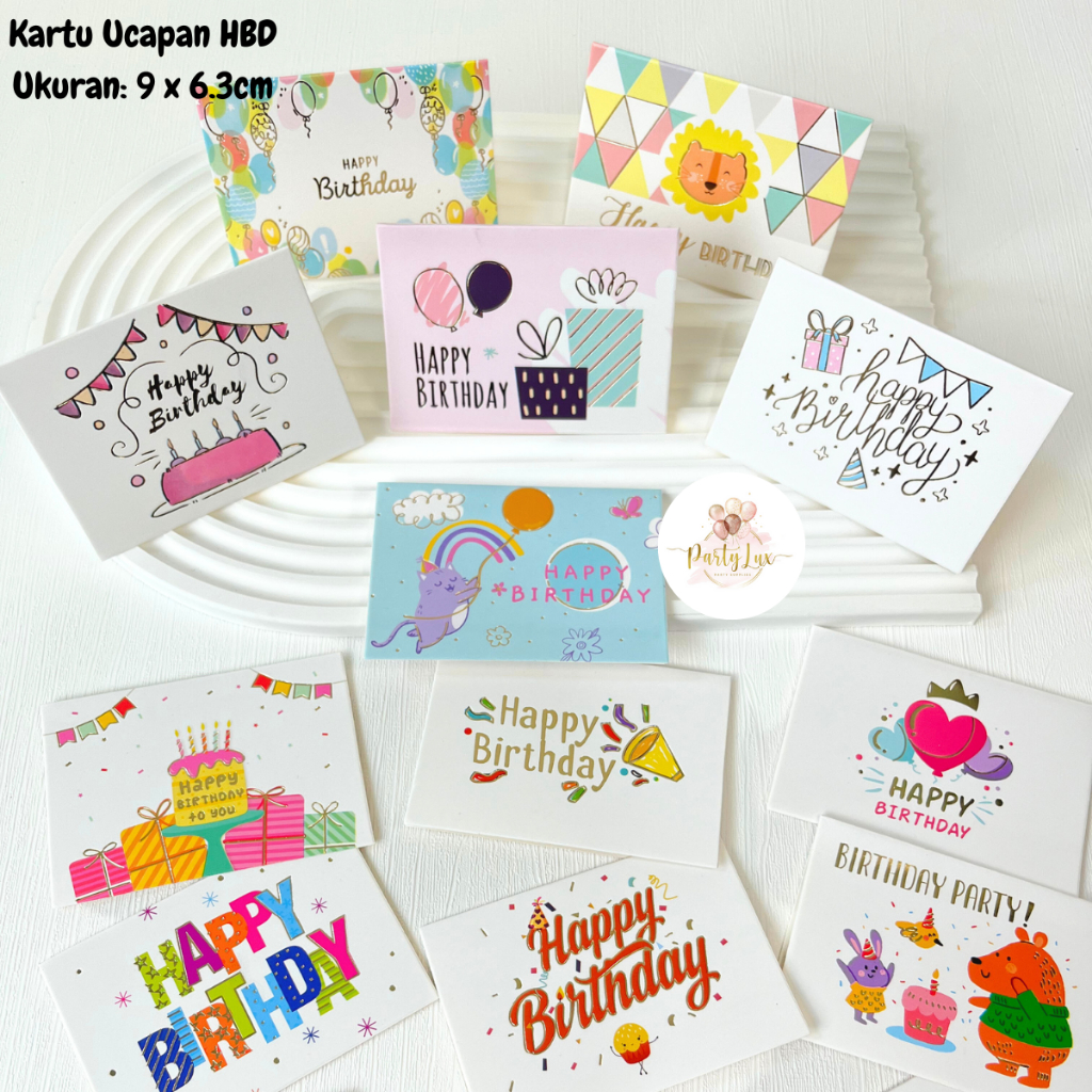 Jual Kartu Ucapan Happy Birthday / Greeting Card Ulang Tahun Estetik ...