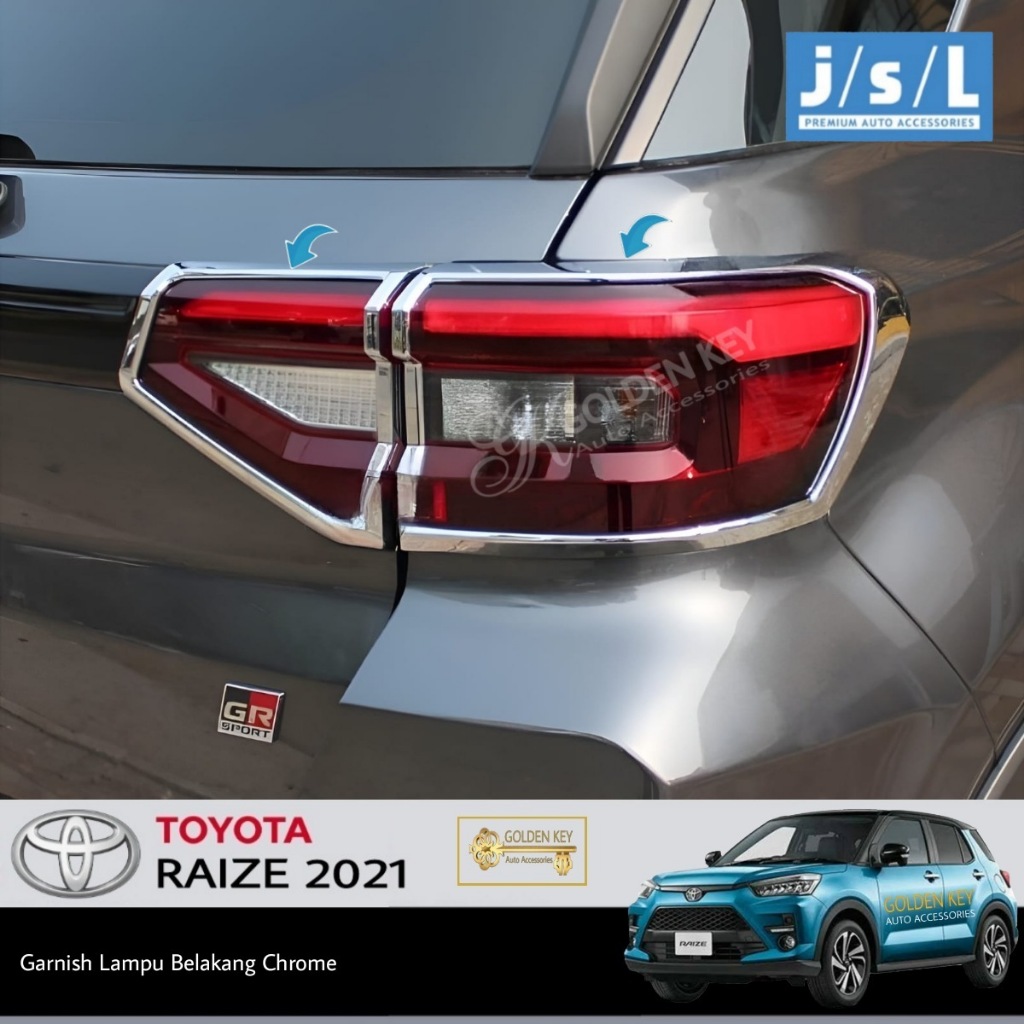 Jual Jsl Garnish Belakang Raize 2021 Tail Lamp Garnish Chrome Shopee