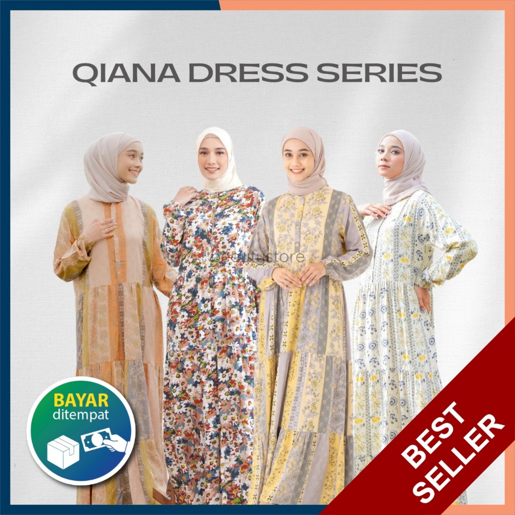 Jual Gamis Dewasa Series Qiana Series Bahan Rayon Viscose Premium Adem