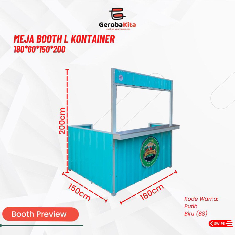 Jual Meja Booth L Container | Shopee Indonesia