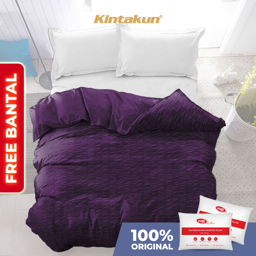 Jual Kintakun Selimut Tebal Bed Cover Only Purple Pennant Luxury Super
