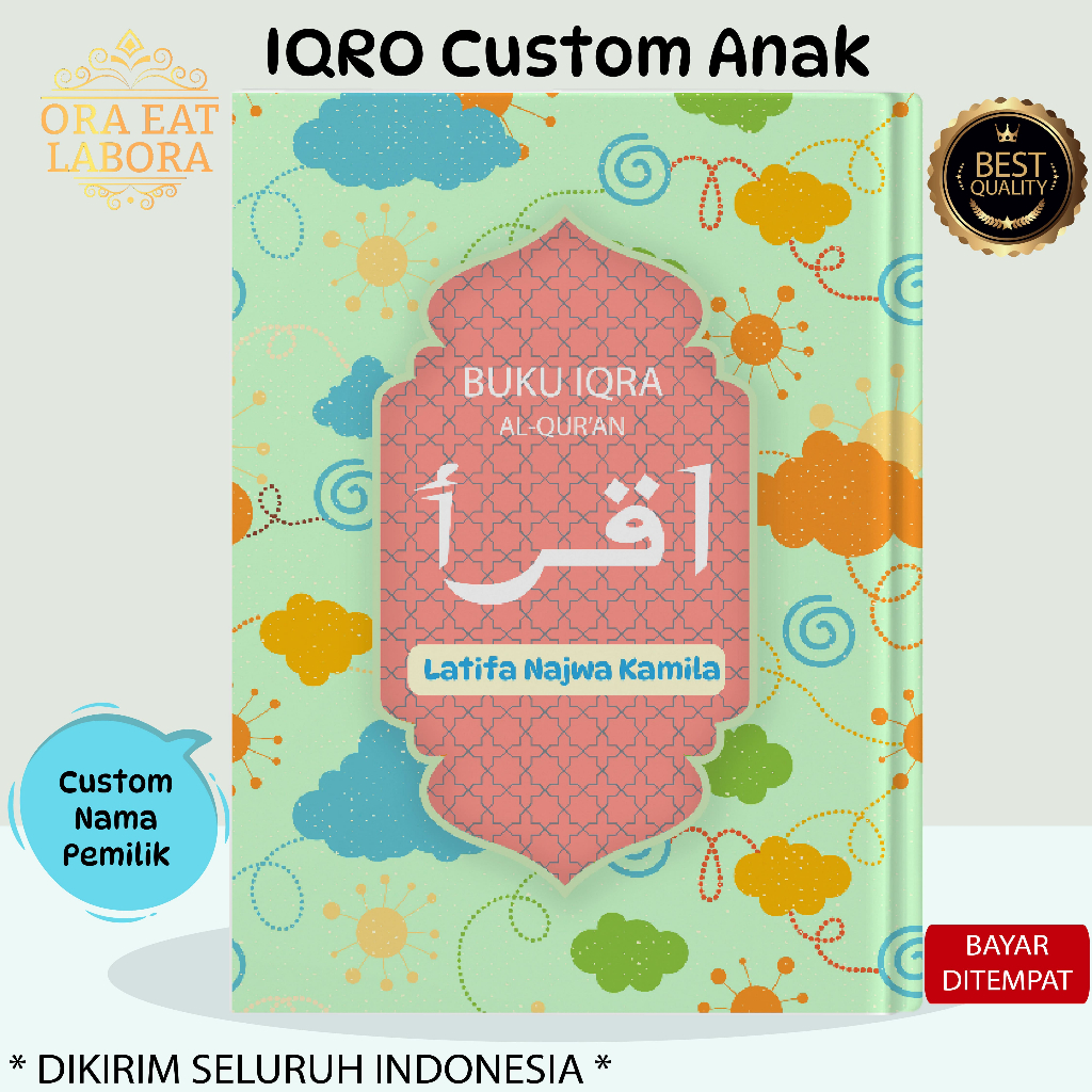 Jual (Iqro Custom Fullcolor Softcover Gratis Tambah Nama & Foto) IO-01 ...