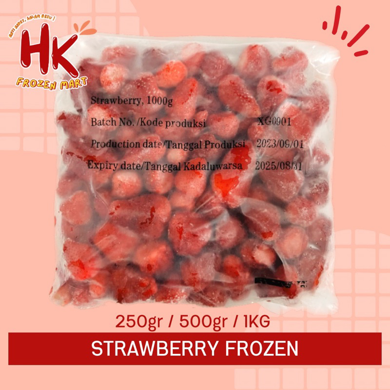 Jual Strawberry Frozen PREMIUM 250gr / 500gr / 1KG | Buah Stroberi Beku ...