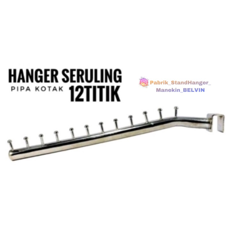 Jual Hanger Suling Pipa Kotak Croom 12 Titik Lusinan | Gantungan Suling ...