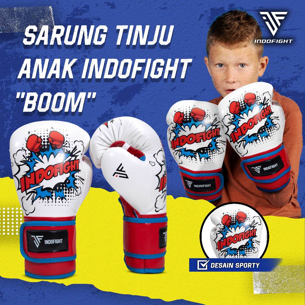 Jual Sarung Tinju Anak Indofight Boom Boxing Gloves Kid Sarung Boxing