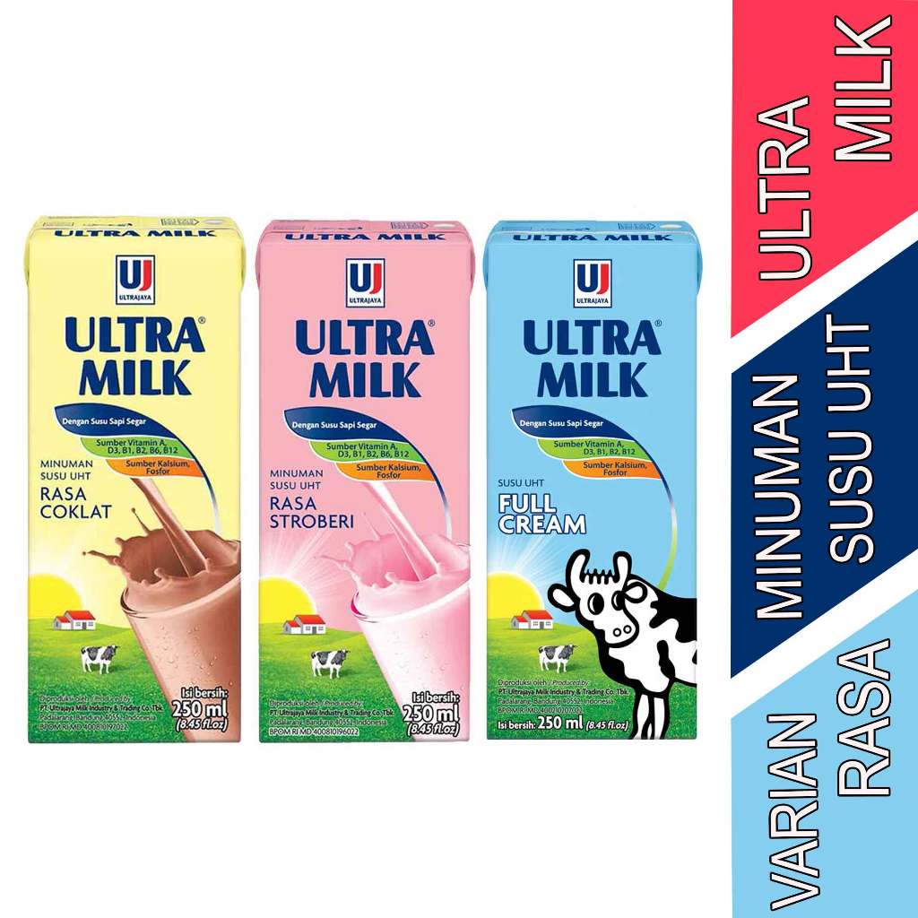 Jual Susu Ultra Varian Rasa - Ultra Milk - Susu UHT - 250ml | Shopee ...
