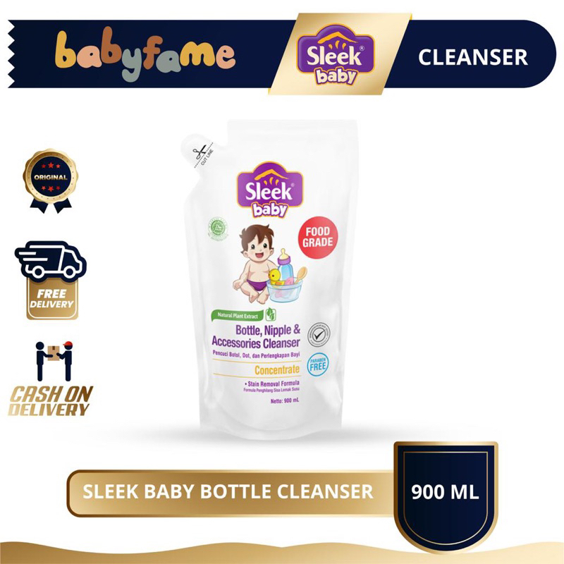 Jual SLEEK BABY BOTTLE NIPLE & ACCESSORIES CLEANSER REFILL | 450ML ...