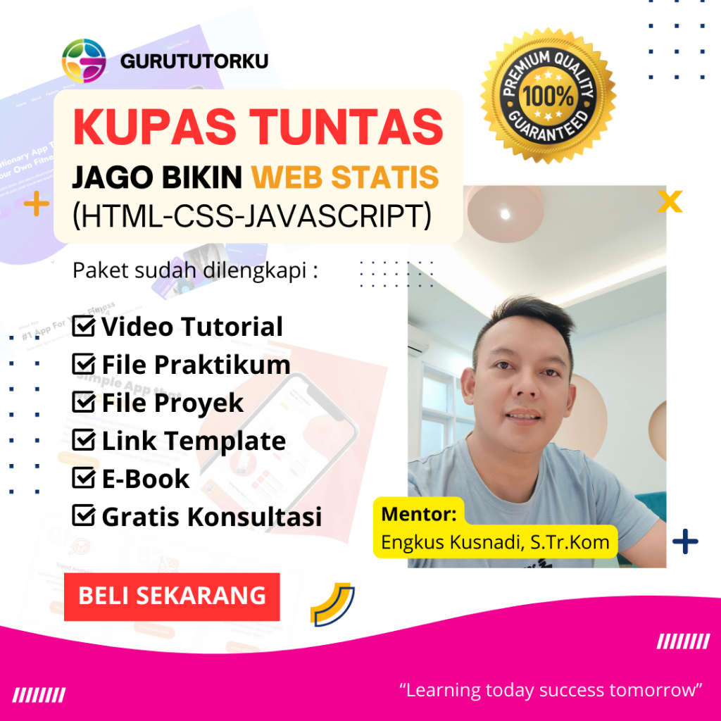 Jual Tutorial Lengkap Belajar Membuat Web Statis Menggunakan Html Css Dan Javascript Shopee 0109