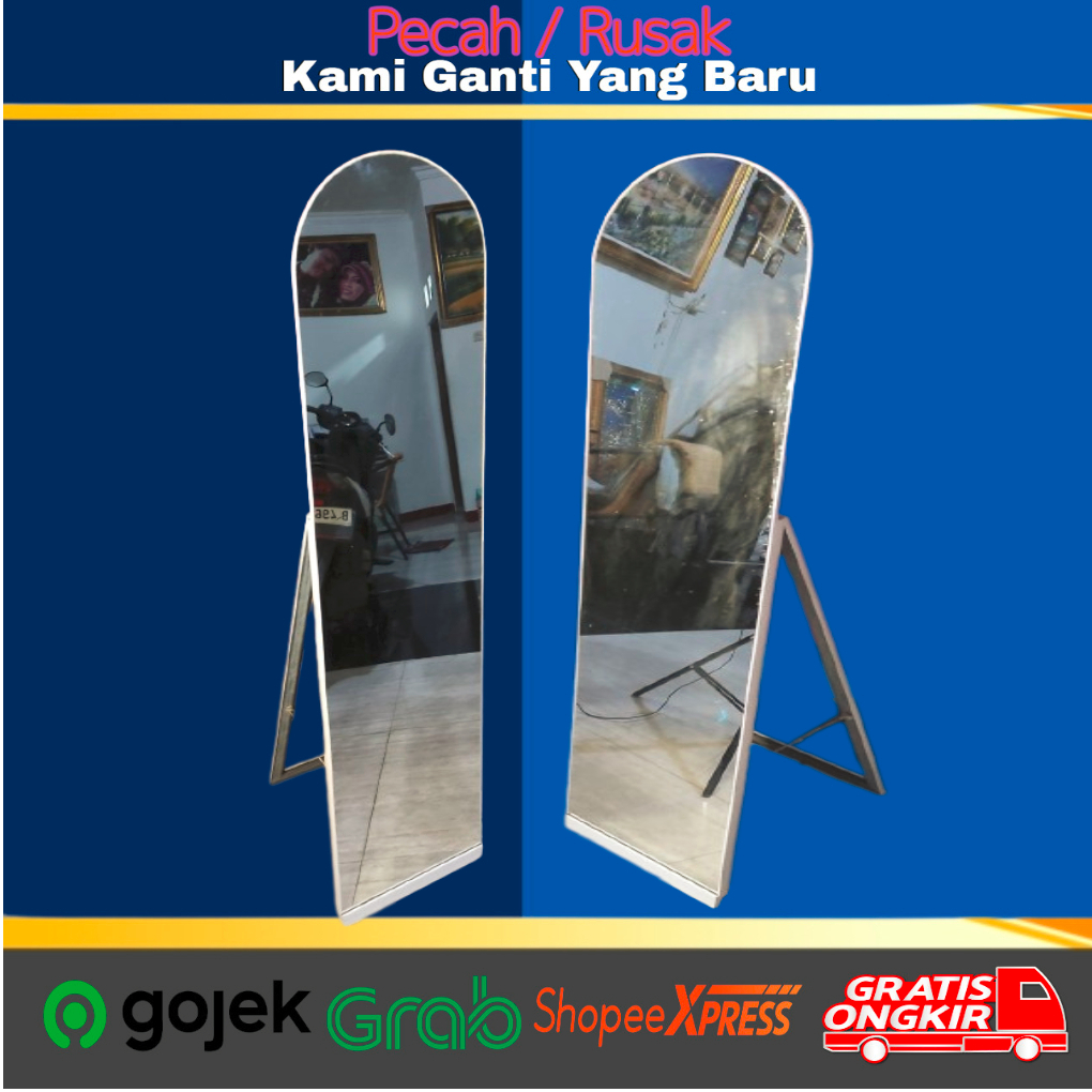 Jual Standing Mirror Cermin Berdiri Bentuk Oval Ukuran Variant Produk Shopee Indonesia