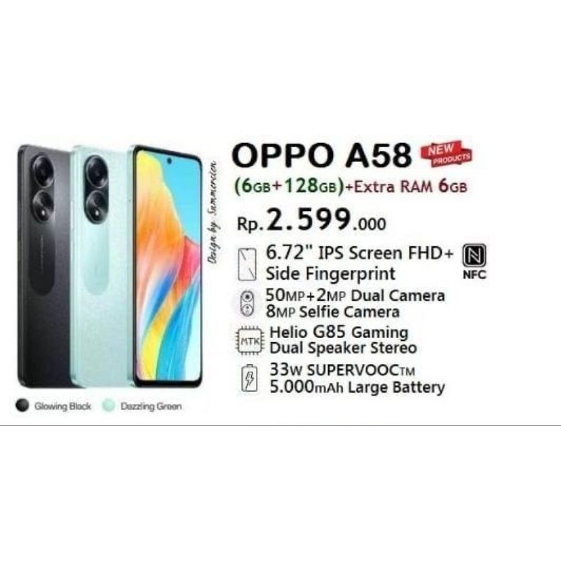 Jual Oppo A58 6 GB 128 GB Resmi | Shopee Indonesia