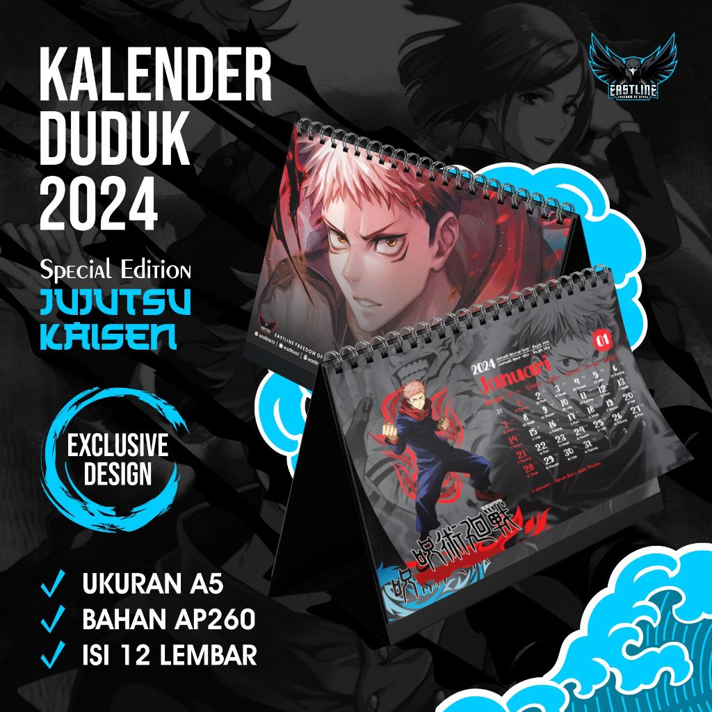 Jual Kalender Meja Duduk Desk Calendar Anime Premium Jujutsu Kaisen ...