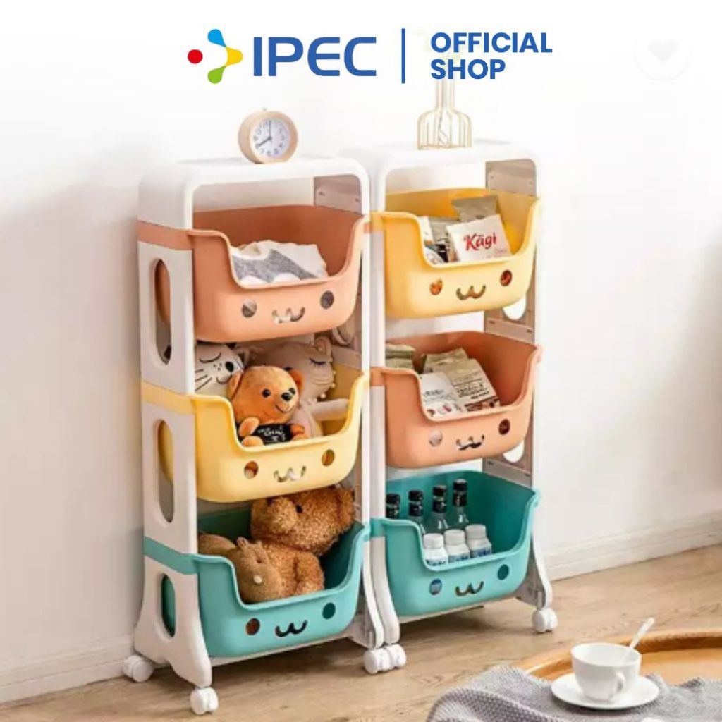 Jual Rak Mainan Anak Rak Susun Roda Plastik Tempat Penyimpanan ...