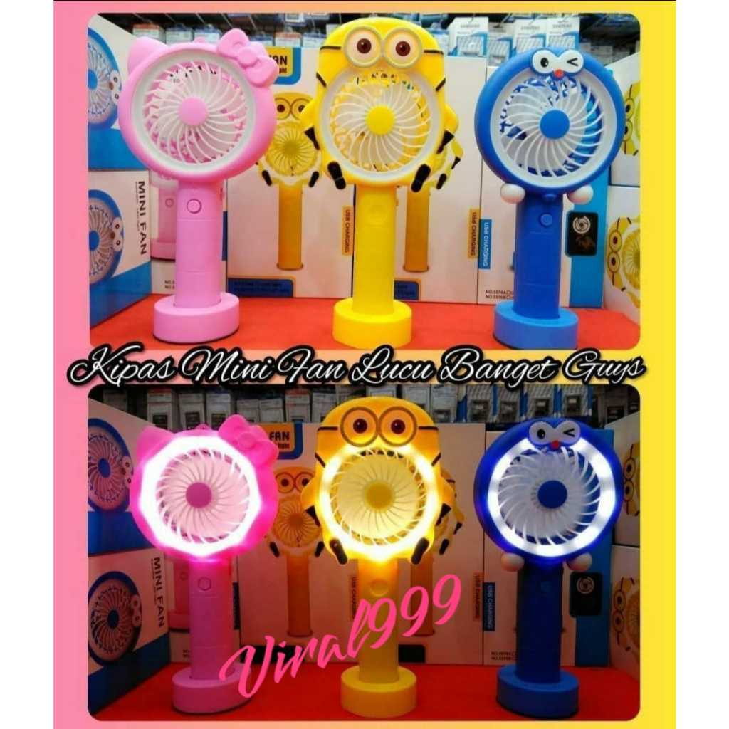 Jual Kipas Angin Mini Genggam Tangan Lucu Portable Charger Kipas mini ...