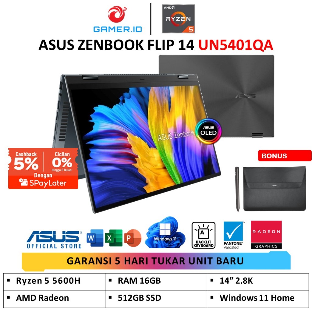 Jual Asus Zenbook Flip Oled Touch Un Qa Oled Ryzen H Gb