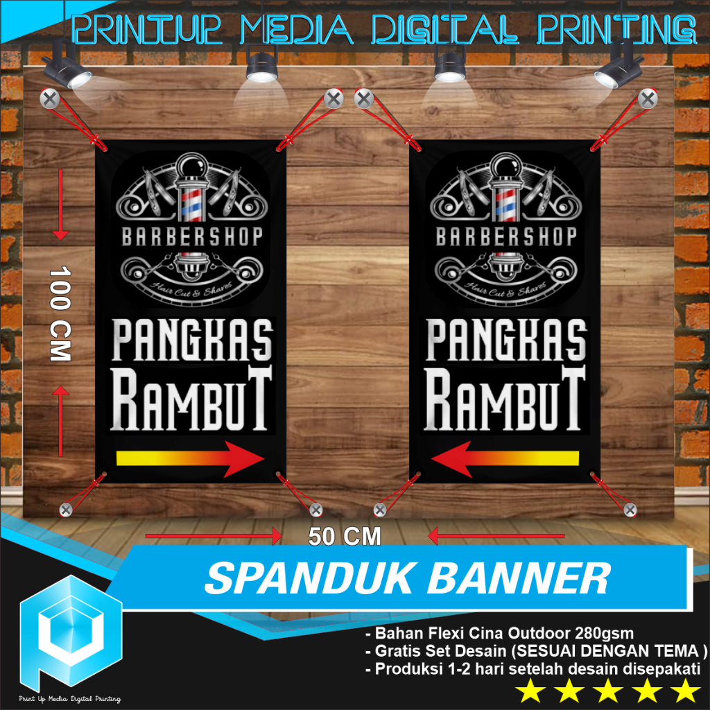 Jual CETAK SPANDUK BANNER PANGKAS RAMBUT UKURAN 50 X 100 FREE DESAIN ...