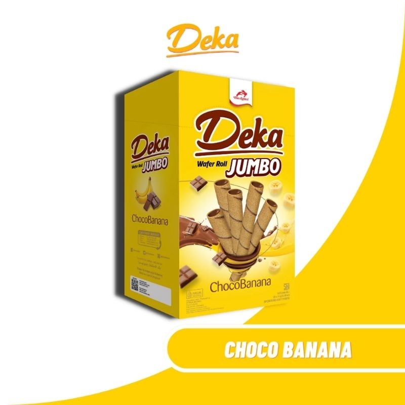 Jual DEKA Wafer Roll Jumbo Choco Banana 14gr X 20pcs | Shopee Indonesia