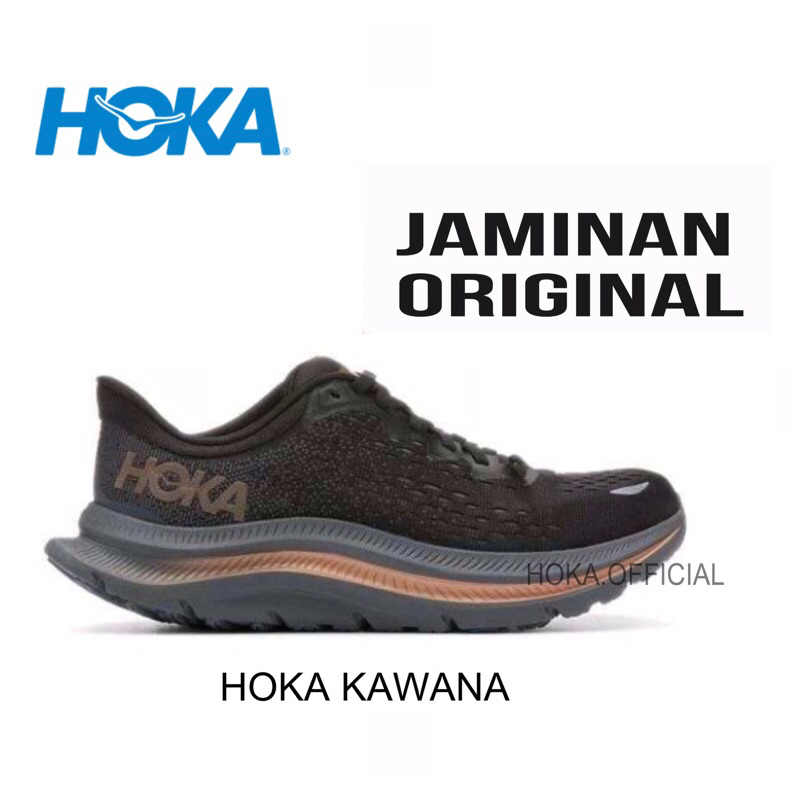 Jual Sneaker Hoka Kawana Running Shoes - Black / Copper Original ...