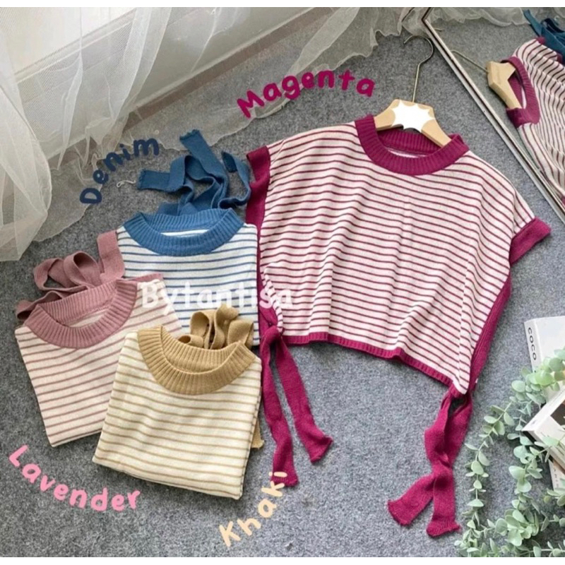 Jual Vest Tali Rajut Rompi Korean Crop Top By Hanabi.Clo | Shopee Indonesia