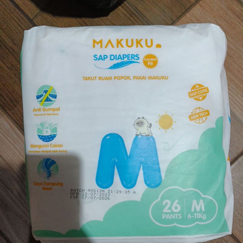 Jual MAKUKU SAP DIAPERS COMFORT FIT PANTS Ukuran NB 32 Tape,S30 Tape ...