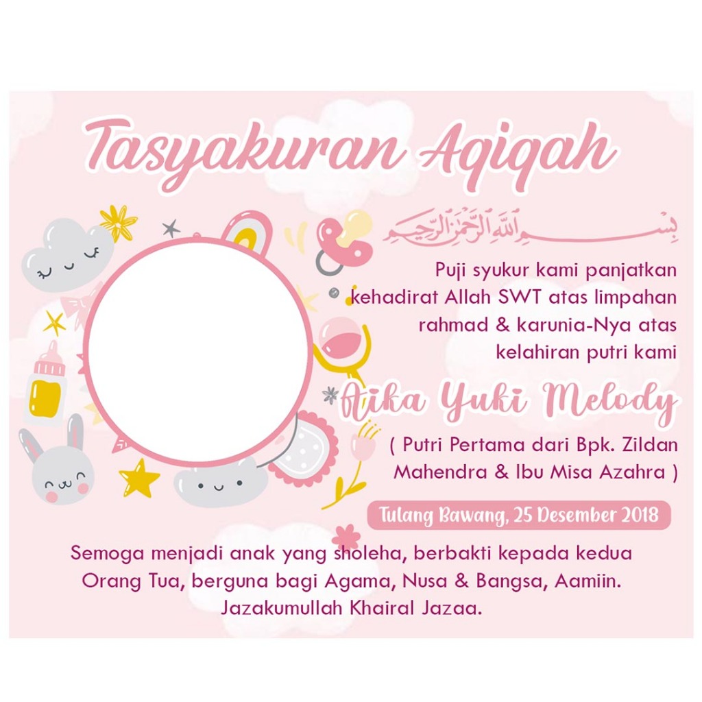 Jual [BACA DESKRIPSI] Cetak Stiker Tasyakuran Tedak Siten Bayi / Custom ...