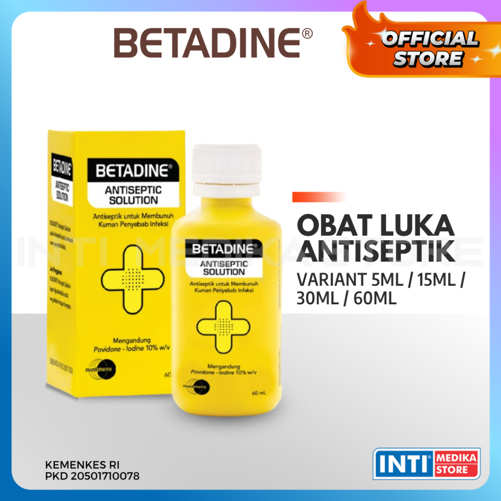 Jual Betadine Antiseptic Solution Antiseptik Luka Obat Luka