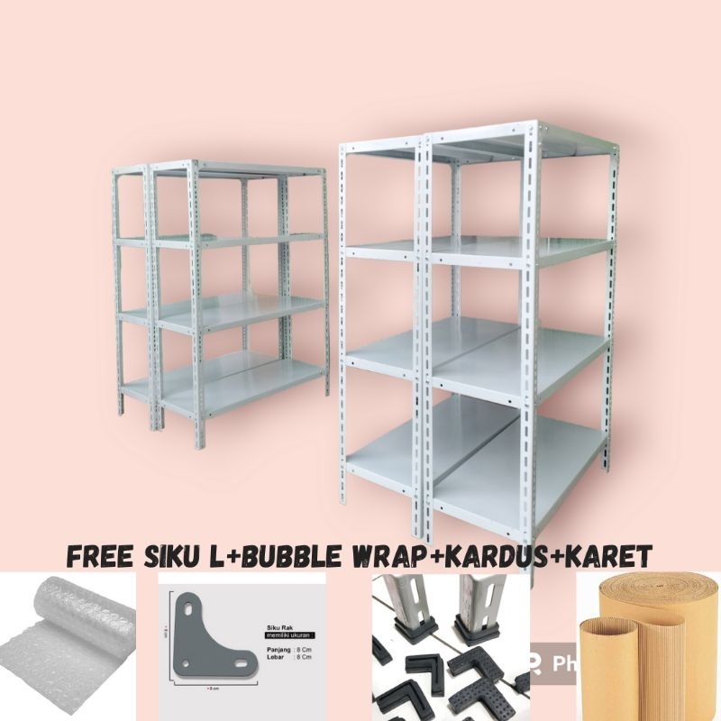 Jual Rak Besi Siku REAL TEBAL Uk. 40x100x200 4 susun | Shopee Indonesia