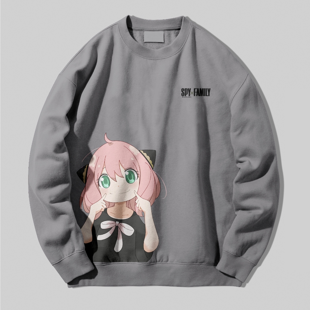 Crewneck sweater Sweatshirt Anime Spy x family Anya Sweater Polos unisex  pria dan wanita size M-XL