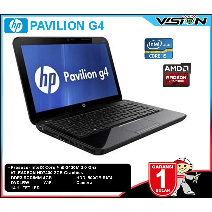 Notebook HP Pavilion G4 Core i3/i5-2430 Radeon | 4GB/SSD 256GB | 14