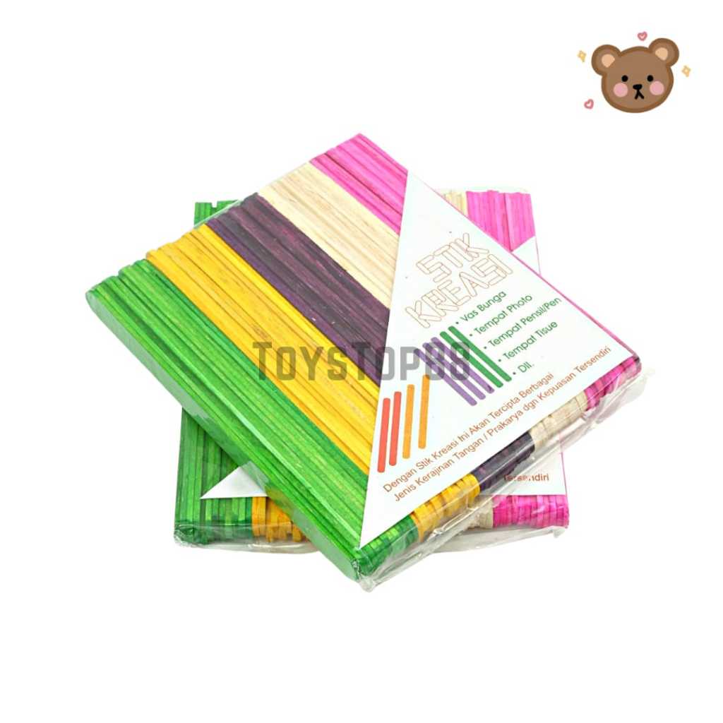 Jual Stik Kreasi Kayu Es Krim Warna Warni - Stick Ice Cream Prakarya