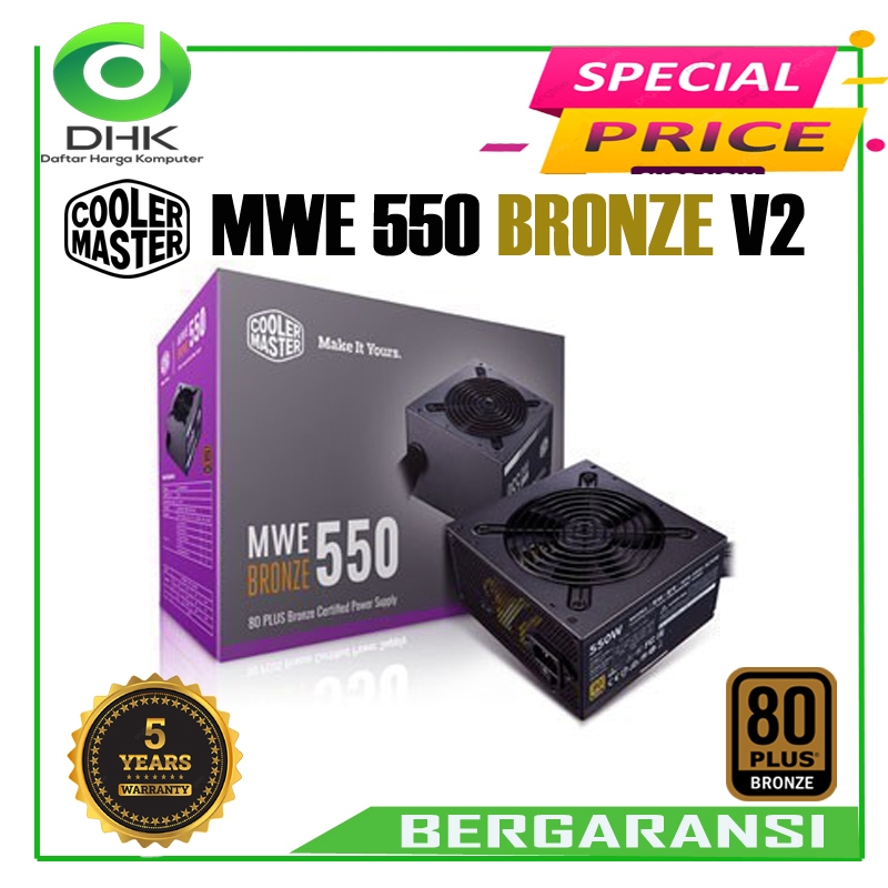 Jual Cooler Master PSU MWE Bronze 550 V2 80 Plus Power Supply 550W ...