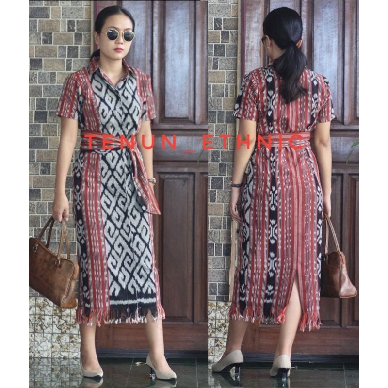 Jual dress tenun wanita terbaru Shopee Indonesia