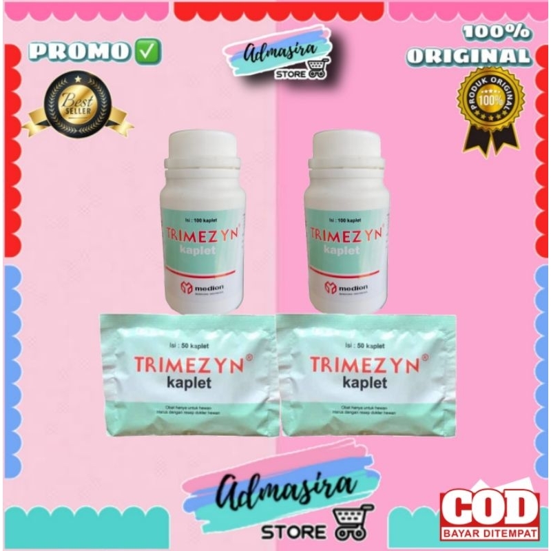 Jual TRIMEZYN 50 100 Kaplet obat ngorok snot CRD pilek unggas ayam ...