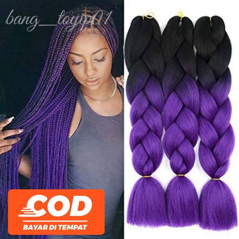 Jual Hair extension sintetis rambut sambung halus dua warna | Shopee ...