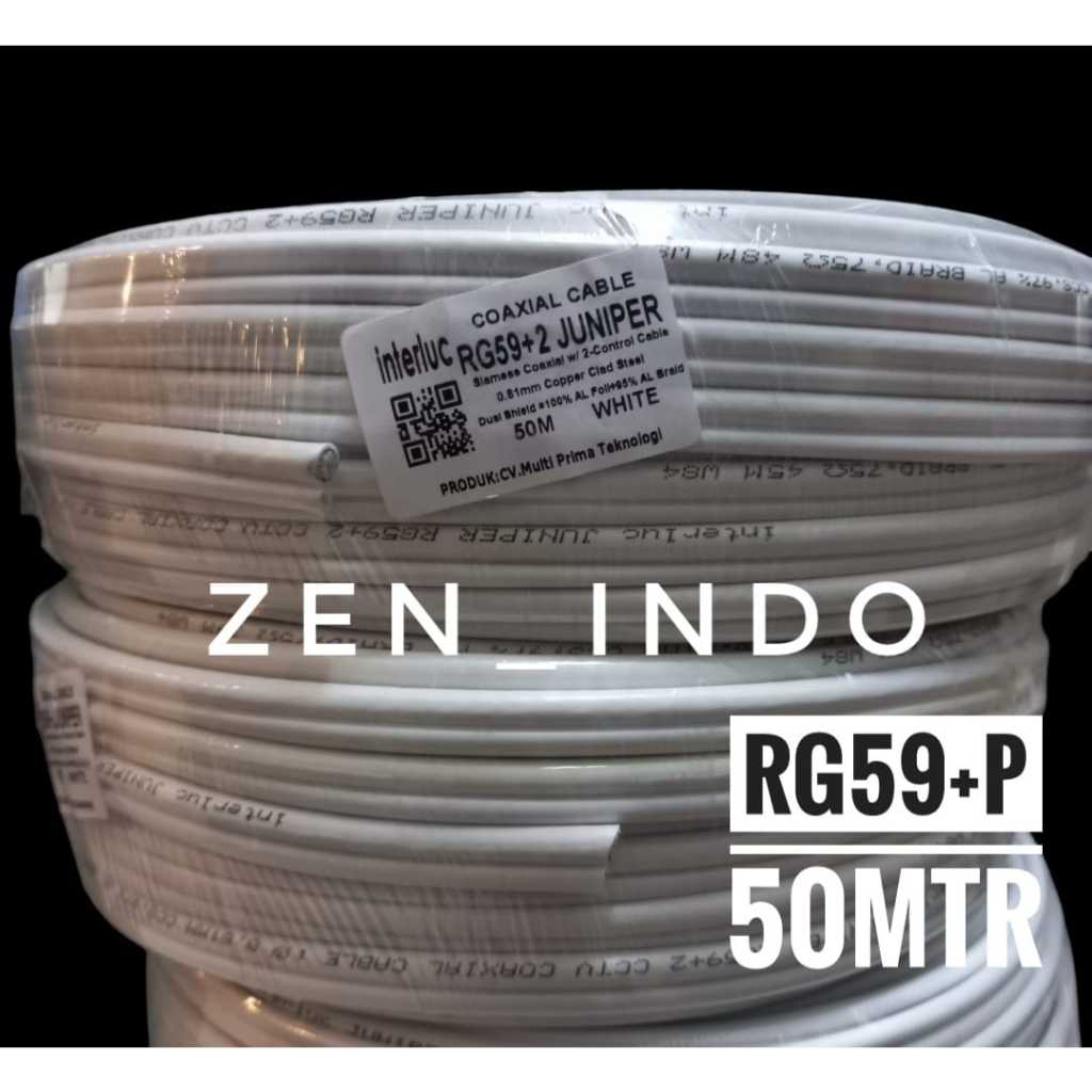 Jual Kabel CCTV RG59 Plus Power Coaxial 50 Meter 50M Warna Putih ...