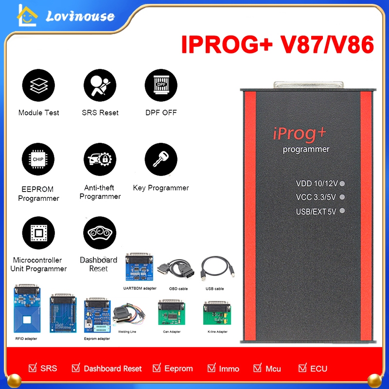 (Ready&Garansi)V87 Iprog Pro Programmer Support IMMO + Mileage Correction + Airbag Reset 2019 Mileage Correction Better Than Carprog Full Lovie