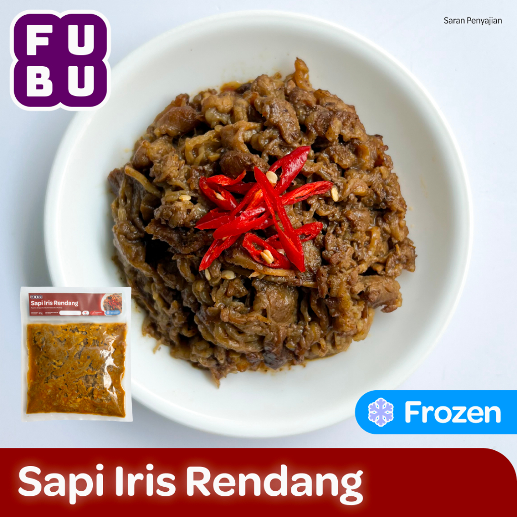 Jual Fubu Sapi Iris Bumbu Rendang Daging Beef Slice Khas Padang Satu Porsi Lauk Instan 