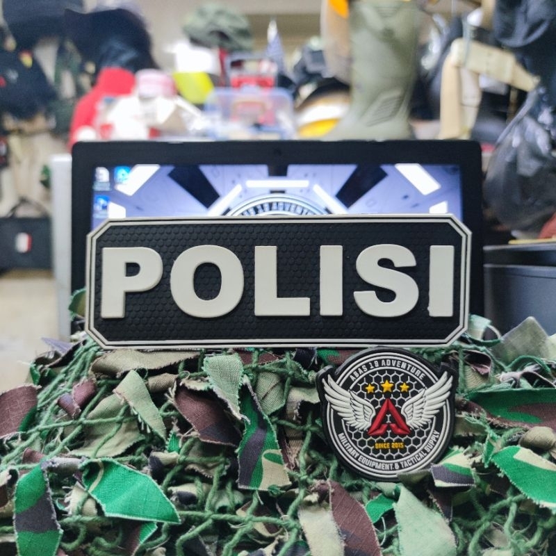 Jual Patch Rubber Logo Karet TULISAN POLISI BESAR UNTUK ROMPI / BODY ...
