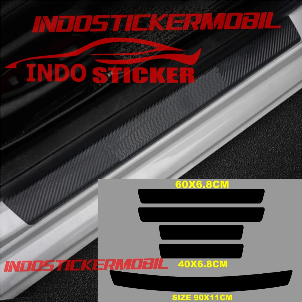 Jual Cod Pcs Sticker Sill Plate Carbon D Mobil Honda Toyota Suzuki Nissan Sticker Karbon D