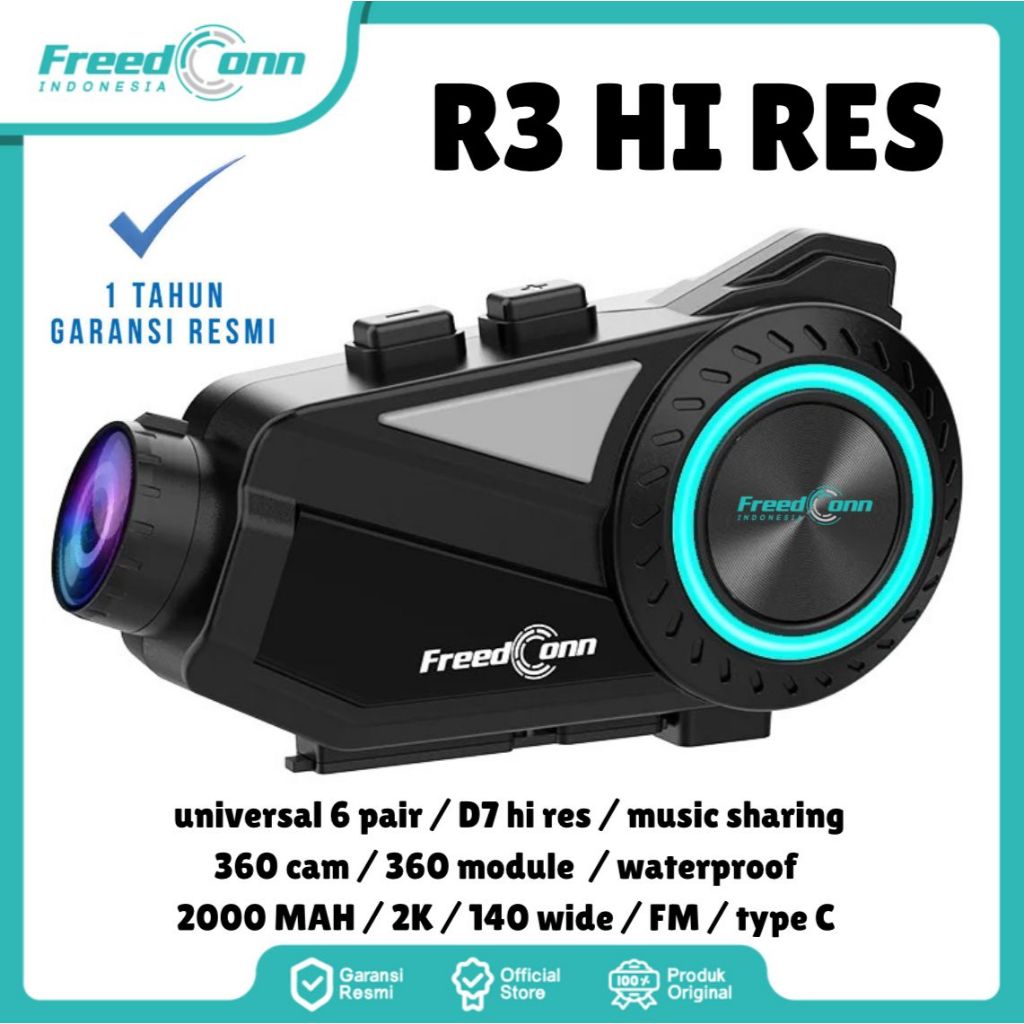 Jual INTERCOM FREEDCONN R3 CAMERA BLUETOOTH HELM HEADSET FREEDCONN R3 ...