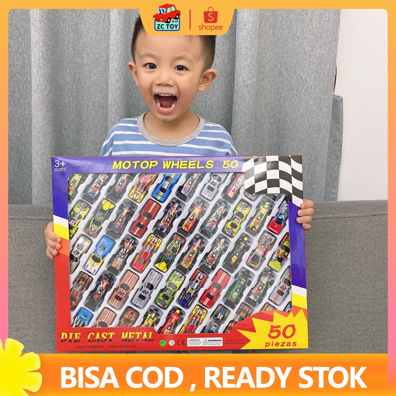 Jual ZCTOY 50PCS Mainan Anak Mobil Mini Colorful Racing SET logam yang ...