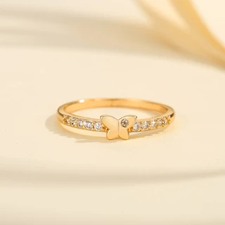 Lanme Jewelry Cincin Wanita Korea Model Kupu-Kupu Anti Karat Dan Luntur Perhiasan Rings Fashion Aksesoris LM100