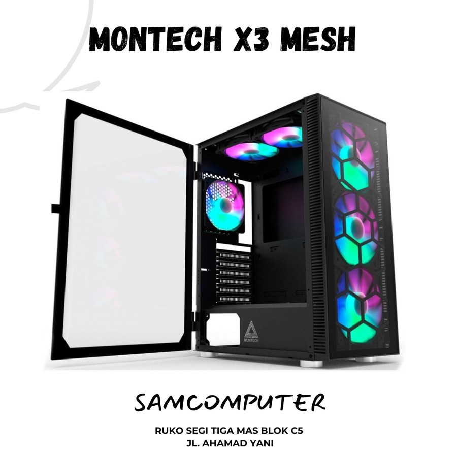 Jual Casing MONTECH X3 GLASS - BLACK | Shopee Indonesia